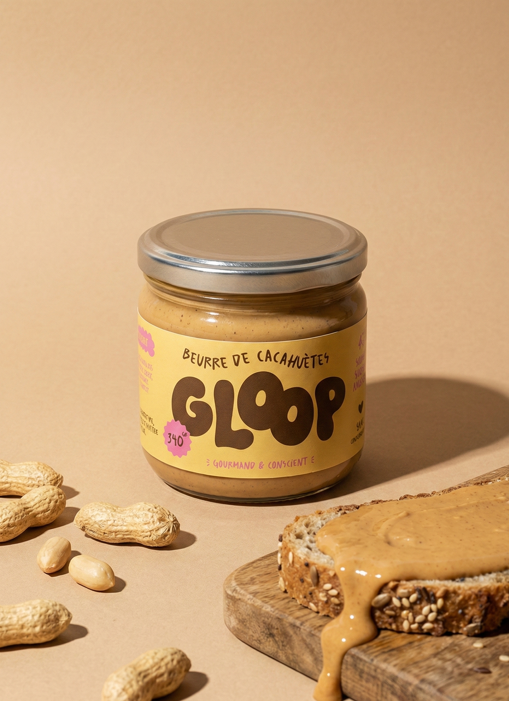 Beurre de cacahuètes 100% naturel – 340g